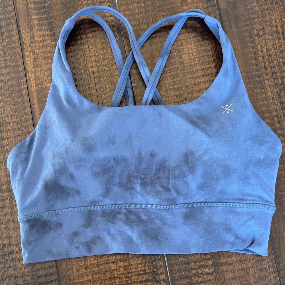 Free Spirit Outlet long line Women's Blue tie dye Sports Bra size M